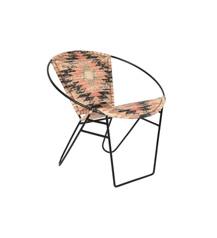 Colorful DKD Home Decor chair with multicolour upholstery, measuring 76x76x63 cm, designed for home and kitchen furniture.