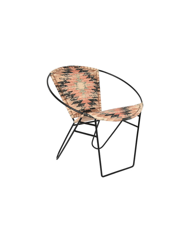 Colorful DKD Home Decor chair with multicolour upholstery, measuring 76x76x63 cm, designed for home and kitchen furniture.