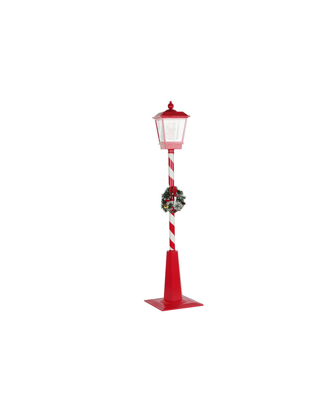 DKD Home Decor outdoor street lantern in white and red, 30x30x180 cm, suitable for garden and exterior decoration.