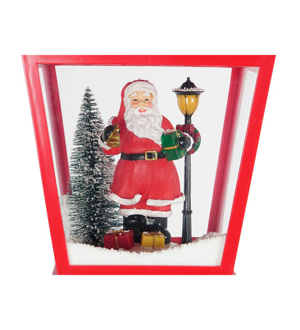 White DKD Home Decor outdoor street lantern with red accents, 30x30x180 cm, suitable for garden outdoor decoration.