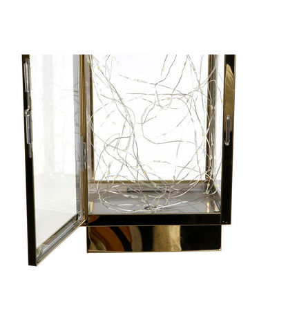 DKD Home Decor outdoor garden lantern in gold stainless steel, 15x14x36 cm, suitable for outdoor decoration.