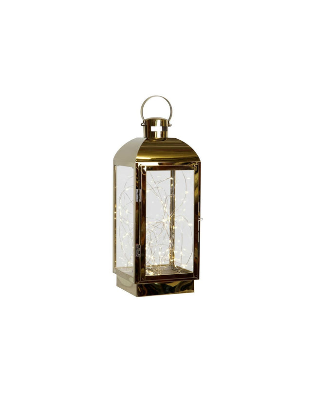 Lykta DKD Home Decor outdoor garden lantern in gold stainless steel, 15 x 14 x 36 cm, suitable for outdoor decoration.