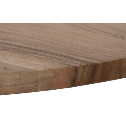 Rectangular DKD Home Decor dining table with metal frame and acacia wood top, measuring 200 x 110 x 76 cm, in a modern kitchen setting.
