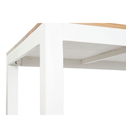 DKD Home Decor dining table with white and brown acacia mango wood, 200x100x80 cm, in a modern kitchen setting