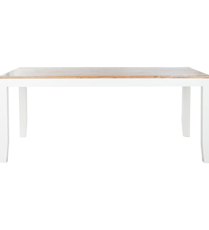 Rectangular dining table by DKD Home Decor with acacia mango wood in white and brown, measuring 200x100x80 cm.
