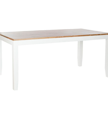 Rectangular dining table by DKD Home Decor with white and brown acacia mango wood, 200 x 100 x 80 cm, in a home setting.