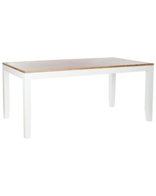 Rectangular dining table by DKD Home Decor with white and brown acacia mango wood, 200 x 100 x 80 cm, in a home setting.