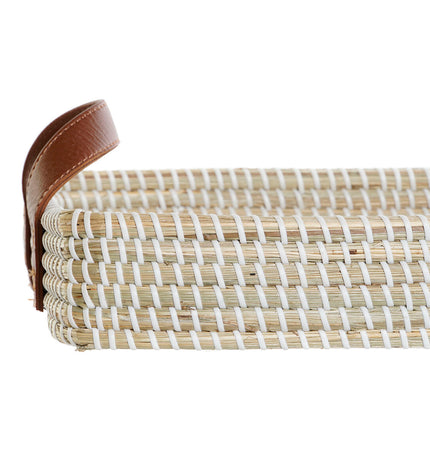 DKD Home Decor natural fiber basket spelset for home and bathroom, 41x32x9 cm, natural city-inspired design, woven texture