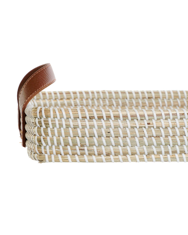 DKD Home Decor natural fiber basket spelset for home and bathroom, 41x32x9 cm, natural city-inspired design, woven texture