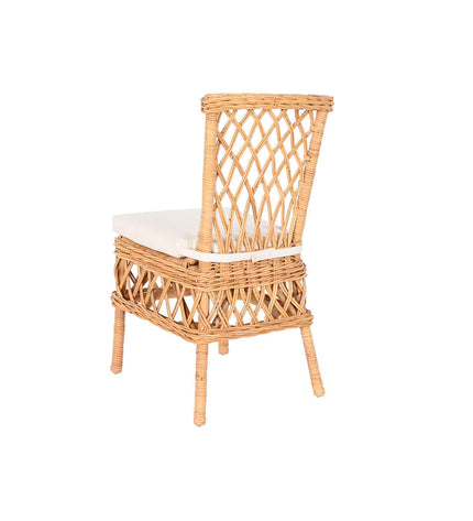 DKD Home Decor white natural wooden chair, dimensions 45x55x85 cm, for home and kitchen use, with sturdy design and comfortable seat.