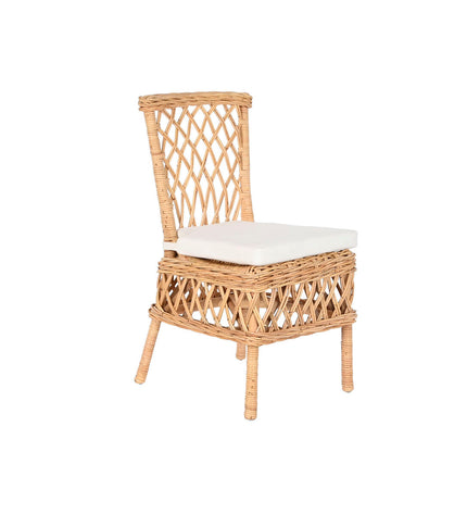 DKD Home Decor white wooden chair with natural finish, measuring 45x55x85 cm, suitable for home and kitchen use.