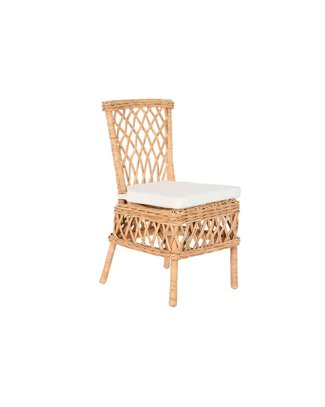 DKD Home Decor white wooden chair with natural finish, measuring 45x55x85 cm, suitable for home and kitchen use.