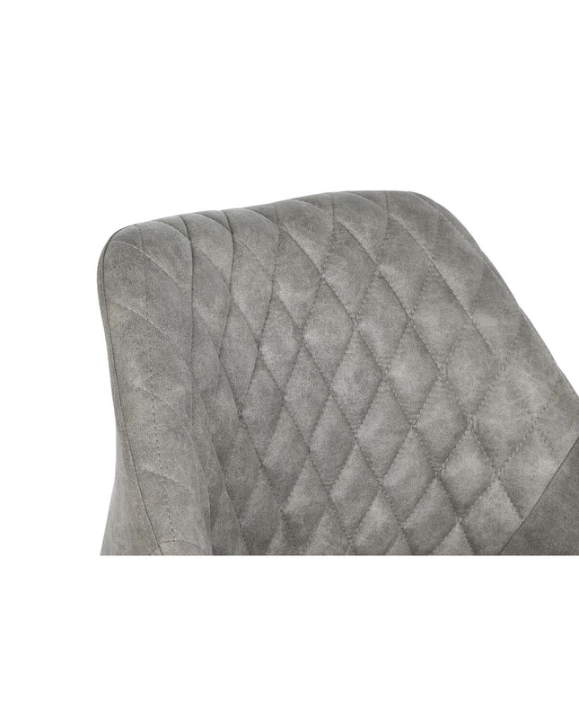 Black and gray DKD Home Decor chair with wooden legs, measuring 55x58x83 cm, suitable for home and kitchen use.