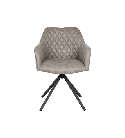 Black and gray DKD Home Decor chair with wooden legs, measuring 55x58x83 cm, suitable for home and kitchen furniture.