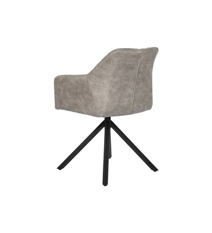 Black and gray DKD Home Decor chair with wooden legs, measuring 55x58x83 cm, suitable for home and kitchen furniture.