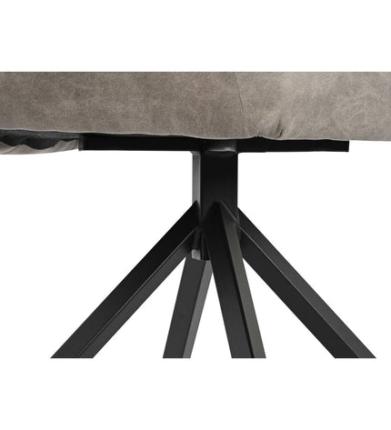 DKD Home Decor black and gray dining chair with wooden legs, measuring 55x58x83 cm, suitable for home and kitchen decor.