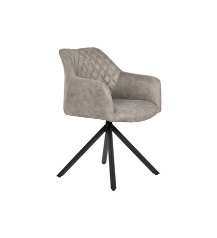 Black and gray DKD Home Decor chair with wooden legs, measuring 55 x 58 x 83 cm, suitable for home and kitchen use.
