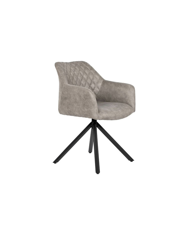 Black and gray DKD Home Decor chair with wooden legs, measuring 55 x 58 x 83 cm, suitable for home and kitchen use.