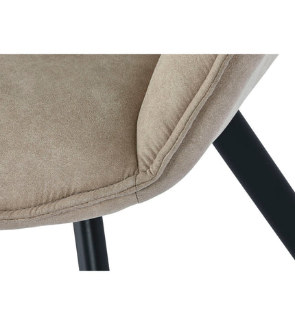 Black and beige DKD Home Decor chair with wooden legs, measuring 64x67x85 cm, suitable for home and kitchen furniture.