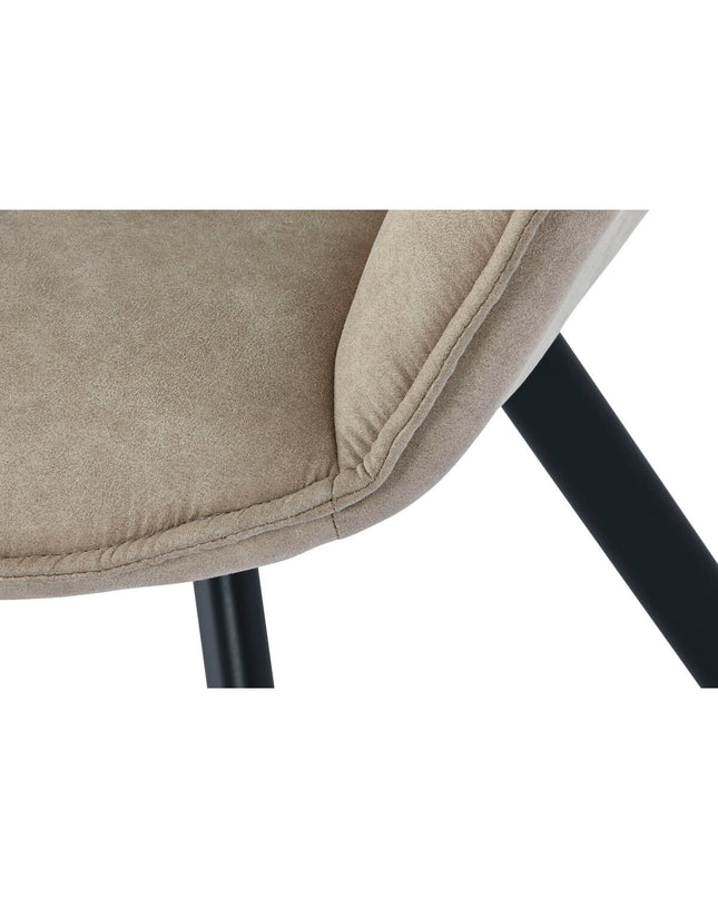 Black and beige DKD Home Decor chair with wooden legs, measuring 64x67x85 cm, suitable for home and kitchen furniture.