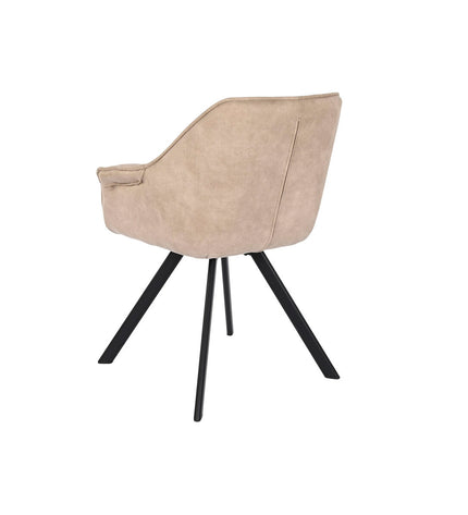 Black and beige DKD Home Decor chair with wooden legs, measuring 64x67x85 cm, in a modern home interior setting.