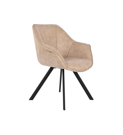 Black and beige DKD Home Decor chair with wooden legs, measuring 64x67x85 cm, in a modern living room setting.