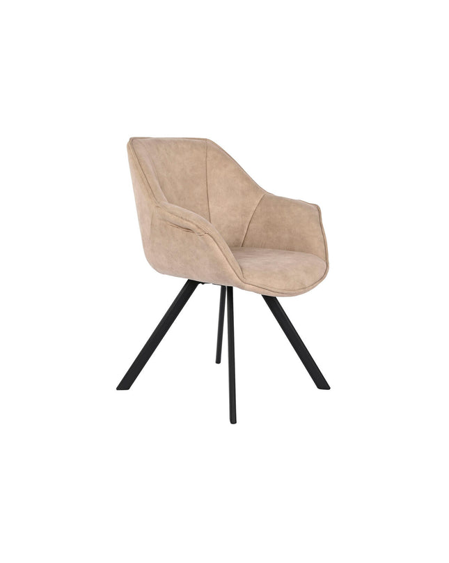 Black and beige DKD Home Decor chair with wooden legs, measuring 64x67x85 cm, in a modern living room setting.