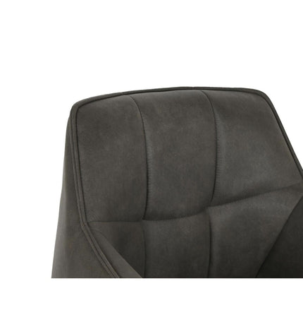 DKD Home Decor dark gray, black, and dark brown chair with a 60x60x84 cm wooden frame, suitable for home and kitchen use.