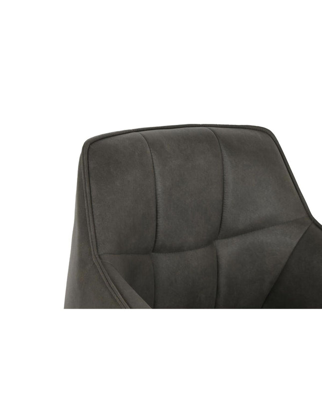 DKD Home Decor dark gray, black, and dark brown chair with a 60x60x84 cm wooden frame, suitable for home and kitchen use.