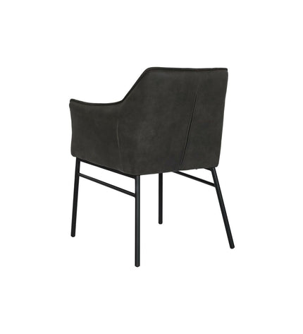 Dark gray DKD Home Decor chair with black and dark brown wood finish, 60x60x84 cm, suitable for home and kitchen use.