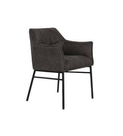 Dark brown DKD Home Decor chair with black and gray upholstery, measuring 60x60x84 cm, suitable for home and kitchen decor.