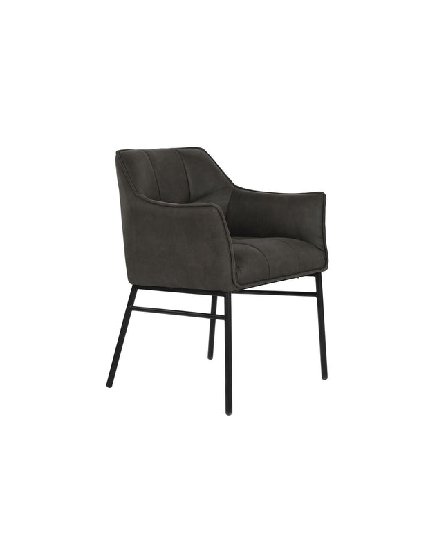 Dark brown DKD Home Decor chair with black and gray upholstery, measuring 60x60x84 cm, suitable for home and kitchen decor.