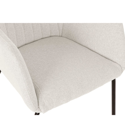 Beige DKD Home Decor polyester and metal chair with wooden legs, measuring 59.5 x 60.5 x 78 cm, suitable for home and kitchen.