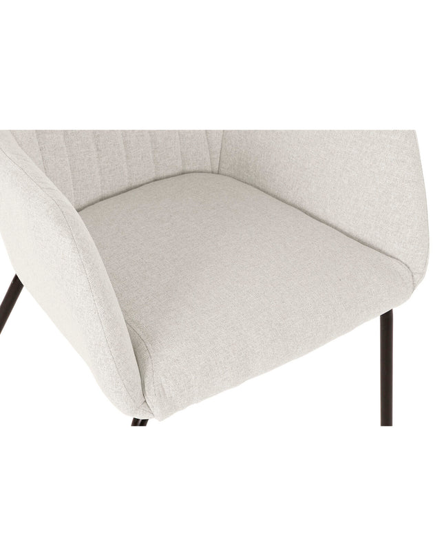 Beige DKD Home Decor polyester and metal chair with wooden legs, measuring 59.5 x 60.5 x 78 cm, suitable for home and kitchen.