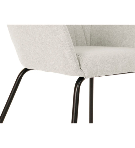Beige DKD Home Decor polyester and metal chair with wooden legs, measuring 59.5 x 60.5 x 78 cm, in a home interior setting.