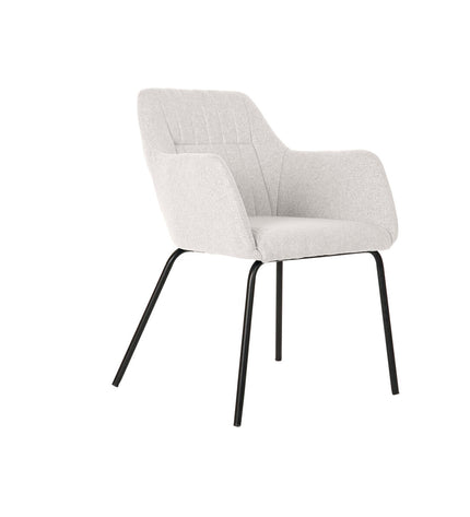 Beige DKD Home Decor chair with polyester upholstery and metal legs, measuring 59.5 x 60.5 x 78 cm, in a home interior setting.