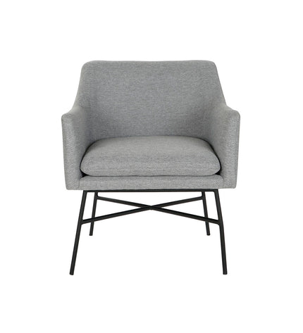 Gray DKD Home Decor chair with wooden legs, measuring 59.5 x 60.5 x 78 cm, suitable for home and kitchen furniture.