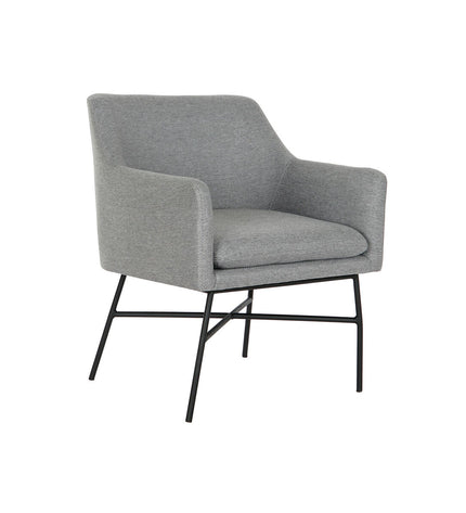 Gray DKD Home Decor chair with wooden legs, measuring 59.5 x 60.5 x 78 cm, suitable for home and kitchen furniture.