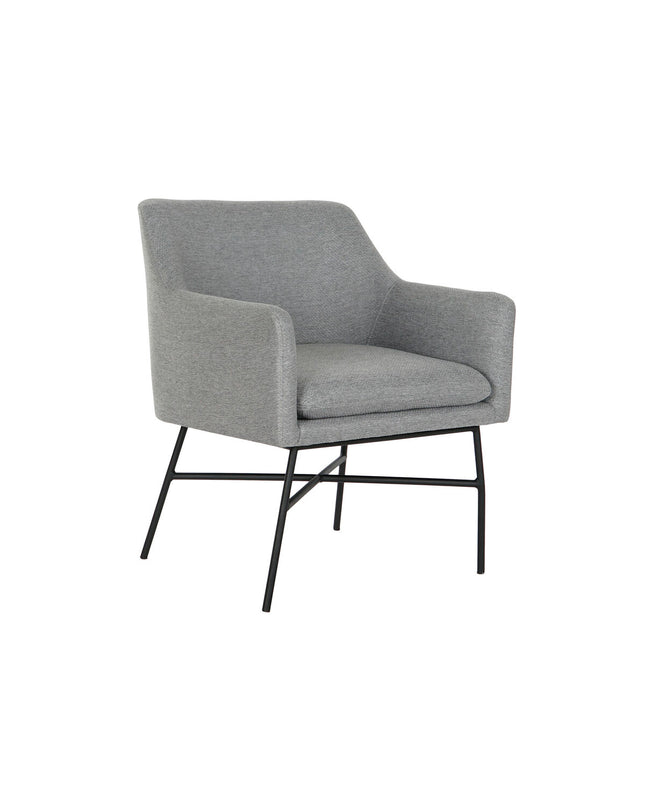 Gray DKD Home Decor chair with wooden legs, measuring 59.5 x 60.5 x 78 cm, suitable for home and kitchen furniture.