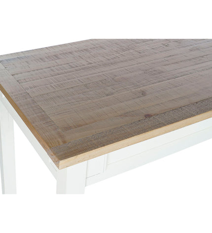 Brown beige DKD Home Decor dining table made of Paulownia wood, measuring 160x80x79 cm, shown in a modern kitchen setting.