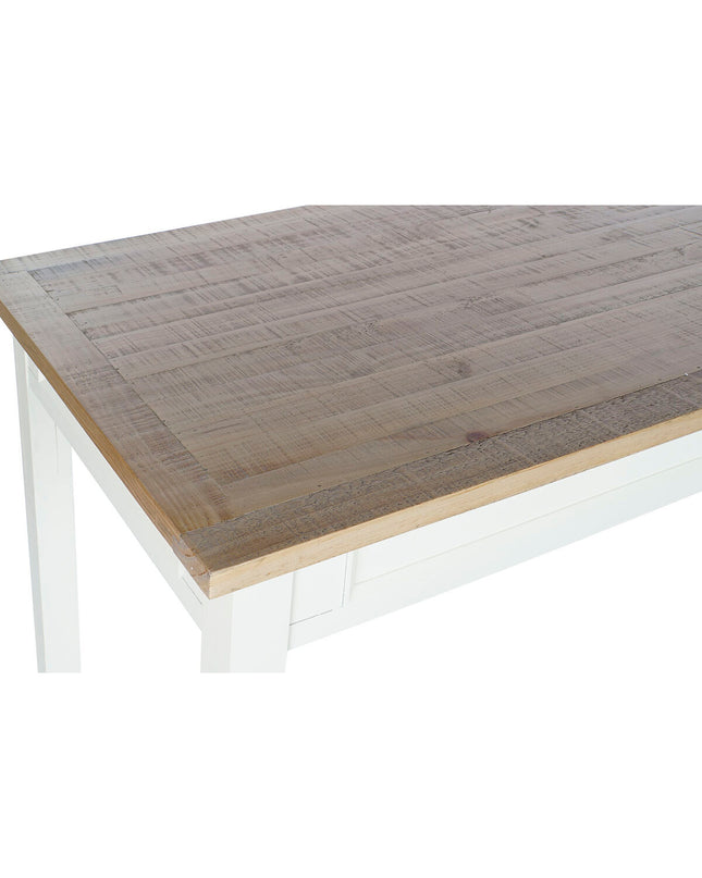 Brown beige DKD Home Decor dining table made of Paulownia wood, measuring 160x80x79 cm, shown in a modern kitchen setting.