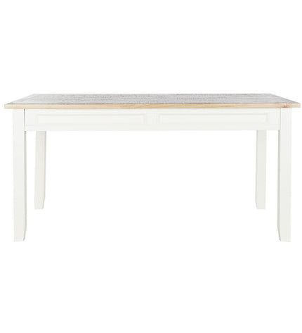 Brown and beige DKD Home Decor dining table made of Paulownia wood, measuring 160x80x79 cm, with a sturdy rectangular design.