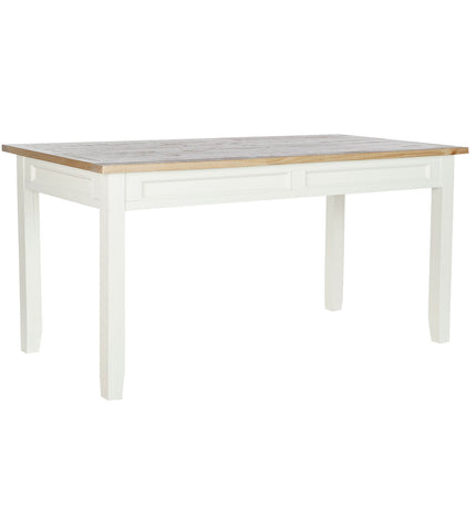 Brown and beige DKD Home Decor dining table made of Paulownia wood, measuring 160x80x79 cm, with a sturdy rectangular design.