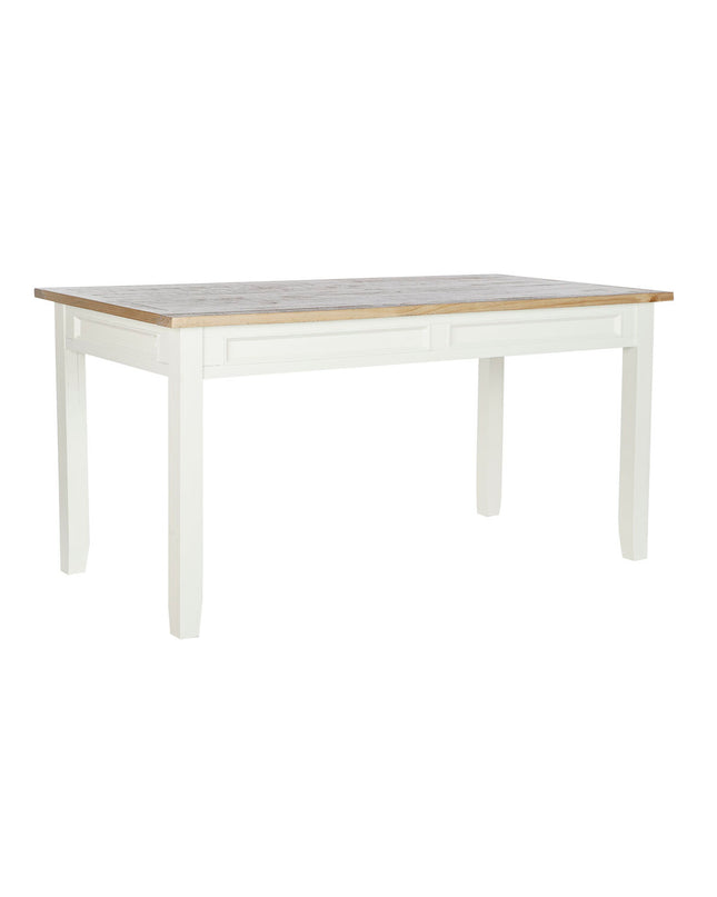 Brown and beige DKD Home Decor dining table made of Paulownia wood, measuring 160x80x79 cm, with a sturdy rectangular design.