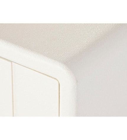 White MDF nightstand by DKD Home Decor with wooden finish, measuring 45x40x55 cm, suitable for bedroom or living room.