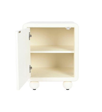 DKD Home Decor white wooden nightstand with MDF, 45x40x55 cm, modern bedroom furniture with clean lines and storage space