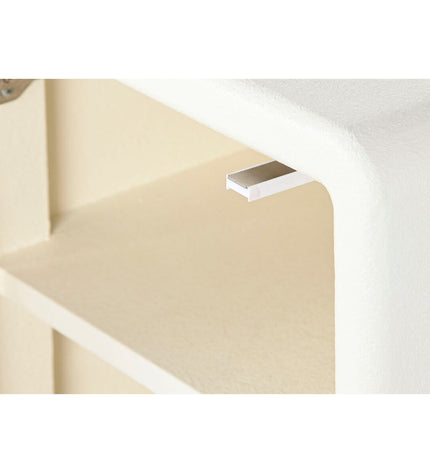 White wooden nightstand by DKD Home Decor with MDF, measuring 45x40x55 cm, featuring a simple, modern design for bedroom or living space.