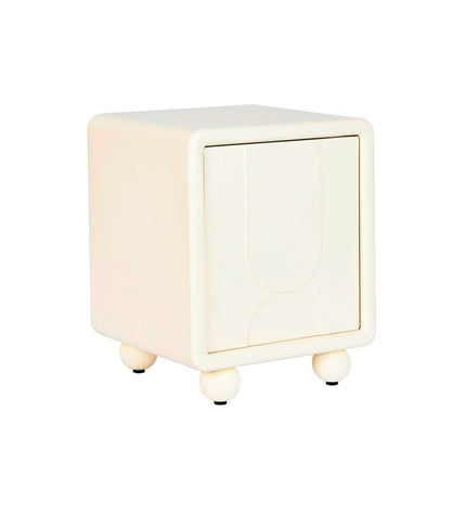 DKD Home Decor white wooden nightstand with MDF, 45x40x55 cm, modern furniture for bedroom or living space.