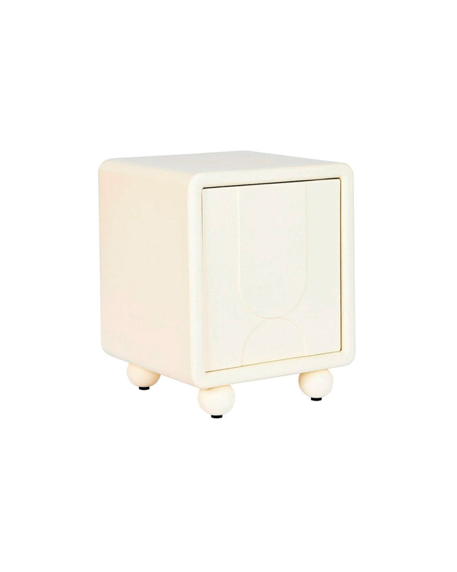 DKD Home Decor white wooden nightstand with MDF, 45x40x55 cm, modern furniture for bedroom or living space.