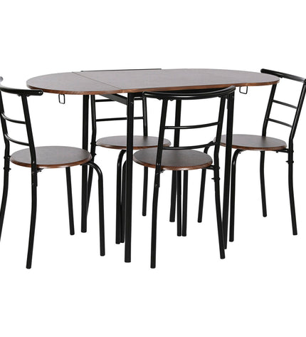 Rectangular dining table with four matching chairs from DKD Home Decor, measurements 121 x 55 x 78 cm, in a home kitchen setting.